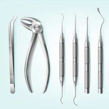 Pinzetten, Scheren, chirurgische Instrumente