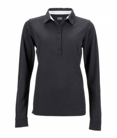 Notarzt Polo-Shirt, Damen, LANGARM, mit Beschriftung